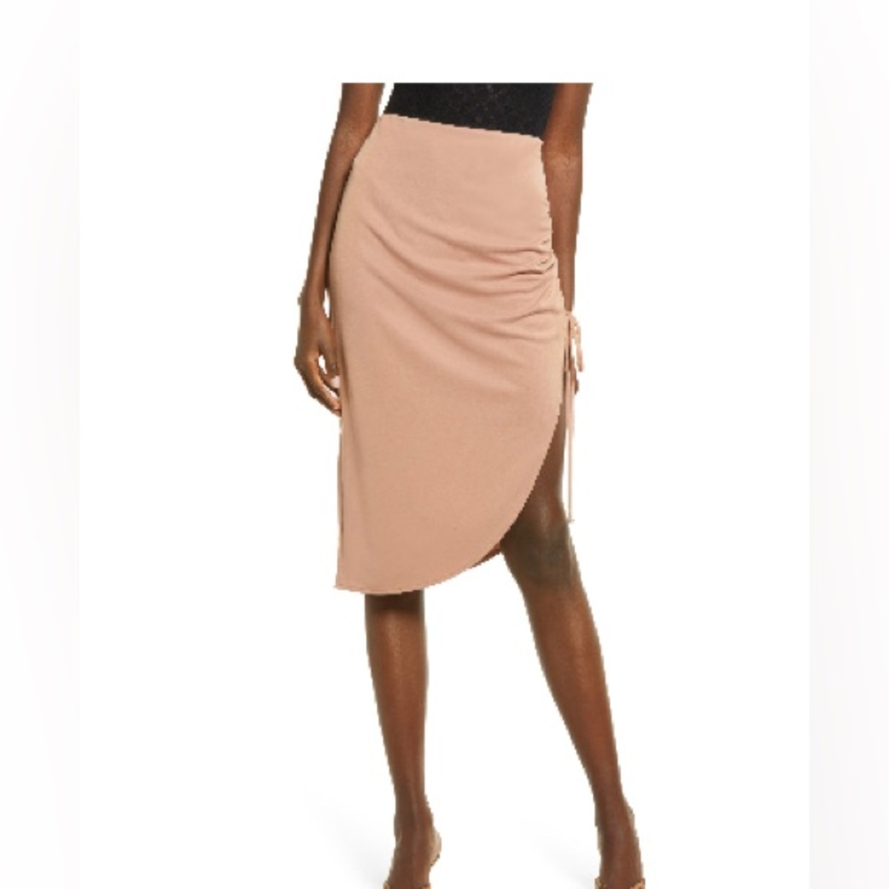 Open edit brand new Side Ruched Skirt nude size medium